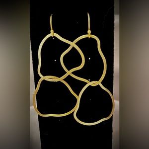 Free Form Style Gold Earrings